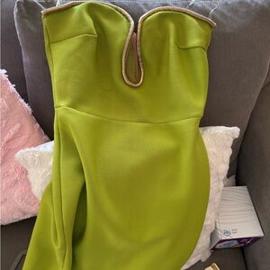 Fashion Nova Lime Strapless Dress